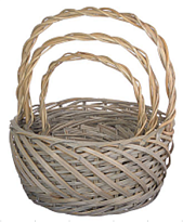 Корзина плетеная (ива) d38*h14*hh41см, серый