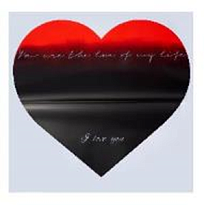 Пленка матовая 58*58см Сердце 20л 45мкр красный