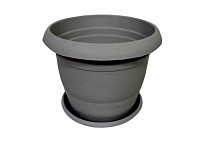 Кашпо Топрак d33 h30см 23л с поддоном пластик антрацитовый