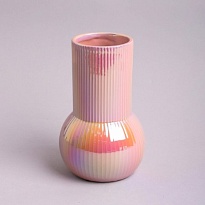 Ваза декоративная d13*h20.5см керамика перламутр розовый