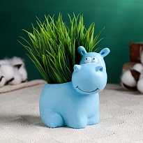 Горшок Бегемотик d4,5 h11см 0,1л голубой