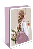 Пакет подарочный 18*23*10см девушка