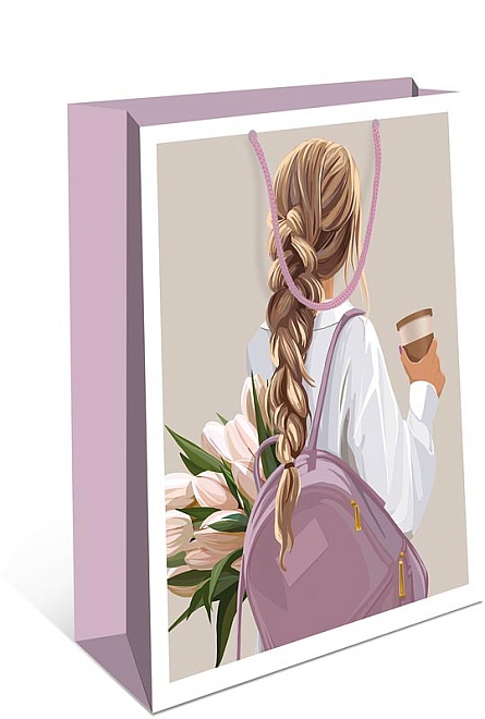 Пакет подарочный 18*23*10см девушка