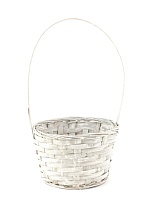 Корзина плетеная (бамбук) d16*h10*hh32см белый