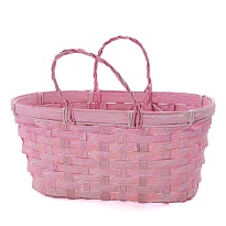 Корзина (бамбук) d26*h13*hh11см овал розовый
