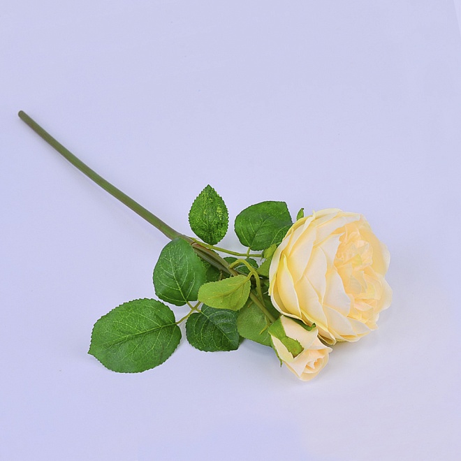 Роза искусственная 1голова 1бутон h45см кремовый